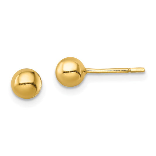 Yellow Gold-plated Sterling Silver Polished 5mm Ball Post Earrings