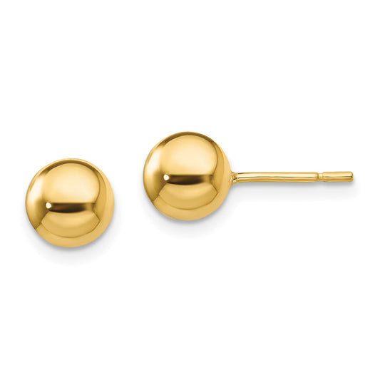 Yellow Gold-plated Sterling Silver Polished 7mm Ball Post Earrings
