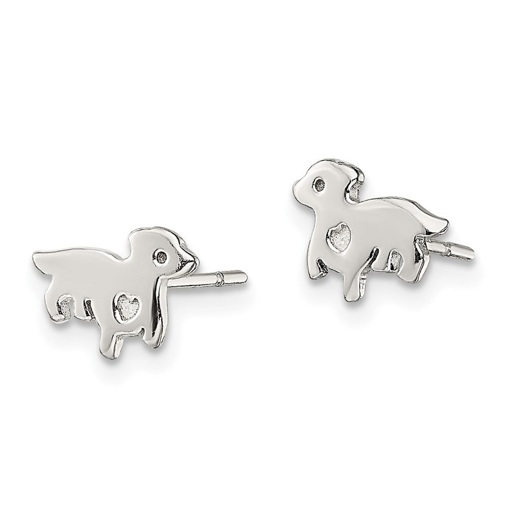 Sterling Silver Polished Dog Post Earrings
