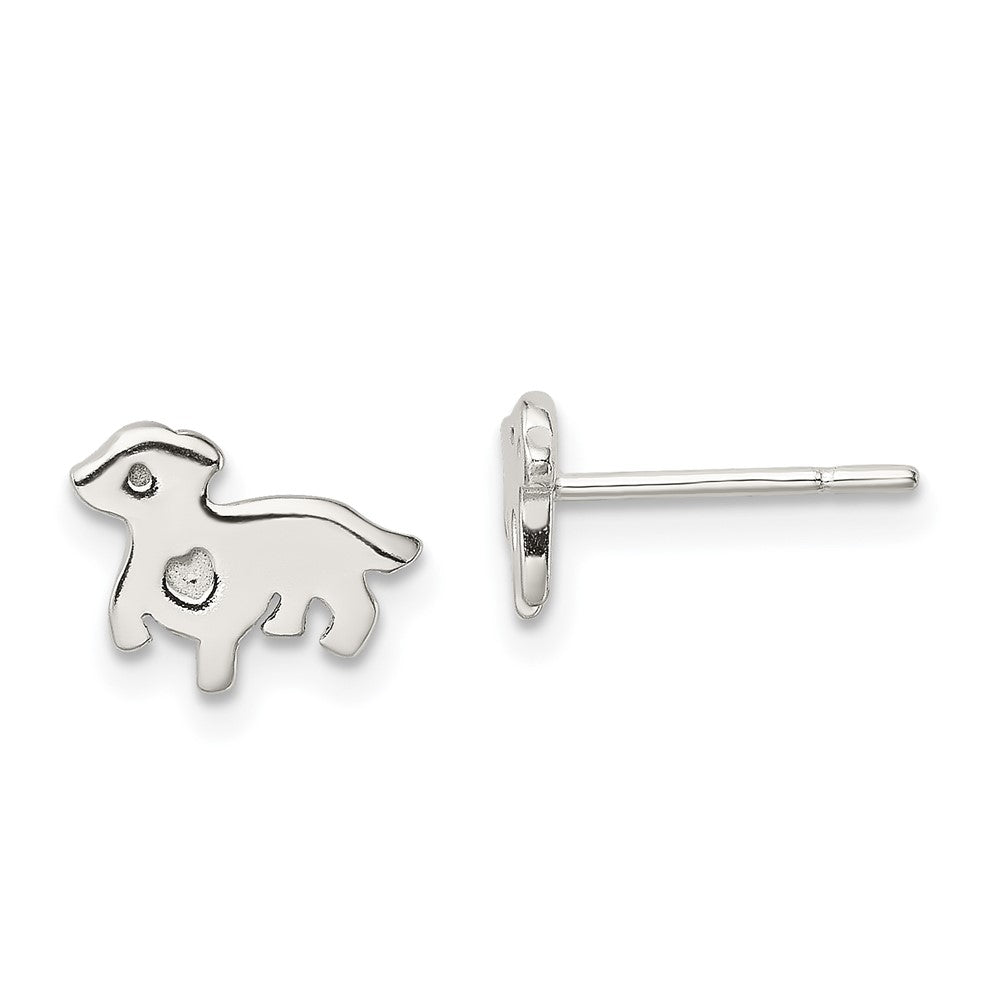 Sterling Silver Polished Dog Post Earrings