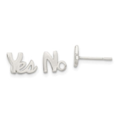 Sterling Silver Polished Left and Right YES NO Post Earrings