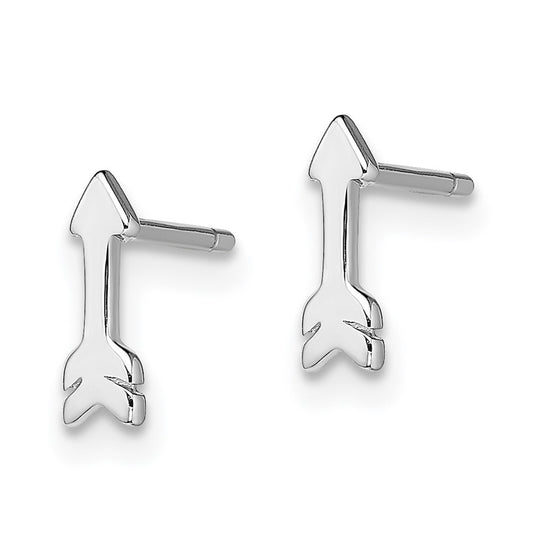 Rhodium-plated Sterling Silver Arrow Post Earrings