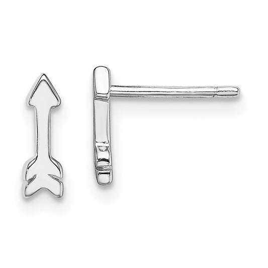 Rhodium-plated Sterling Silver Arrow Post Earrings