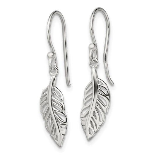 Sterling Silver Leaf Dangle Earrings