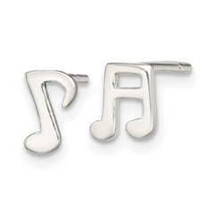 Sterling Silver Polished Left and Right Music Notes Post Earrings