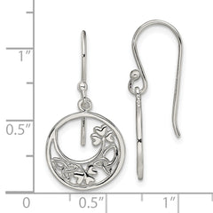 Sterling Silver Circle Clover and Celtic Knot Dangle Earrings