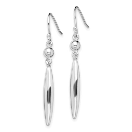 Sterling Silver Polished Dangle Shepherd Hook Earrings