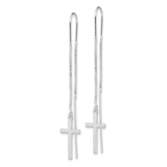 Sterling Silver Cross Threader Earrings