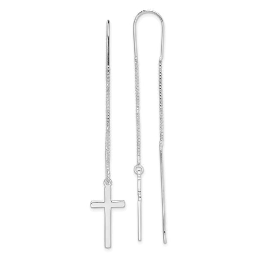 Sterling Silver Cross Threader Earrings