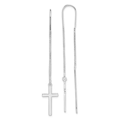 Sterling Silver Cross Threader Earrings