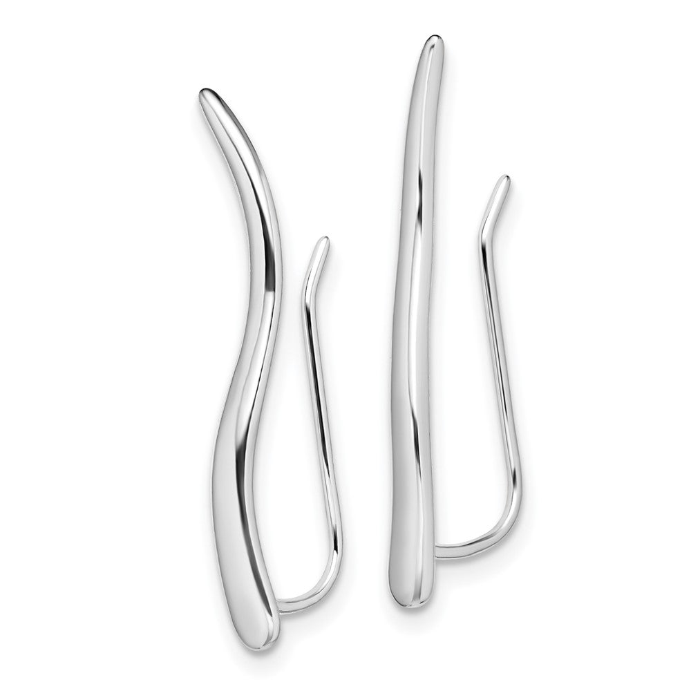 Rhodium-plated Sterling Silver Ear Climber Earrings