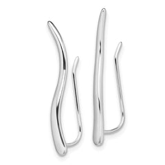 Rhodium-plated Sterling Silver Ear Climber Earrings