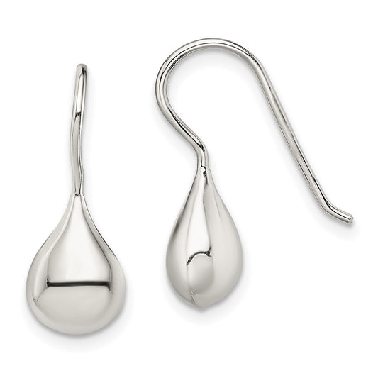 Sterling Silver Polished Teardrop Earrings