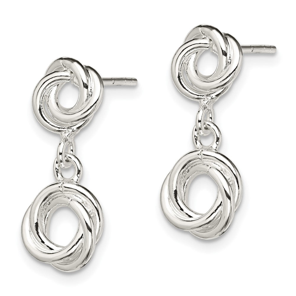 Sterling Silver Knot Polished Dangle Earrings