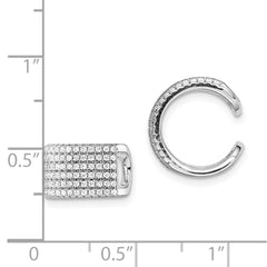 Rhodium-plated Sterling Silver Pave CZ Single Individual Ear Cuff