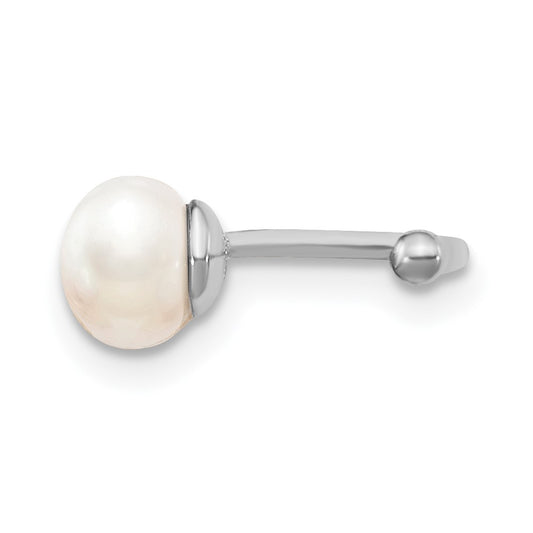 Rhodium-plated Sterling Silver FWC Pearl Cuff Earrings