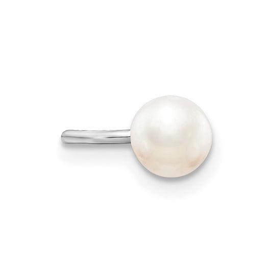 Rhodium-plated Sterling Silver FWC Pearl Cuff Earrings