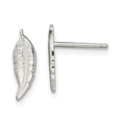 Sterling Silver Polished Feather Post Earrings