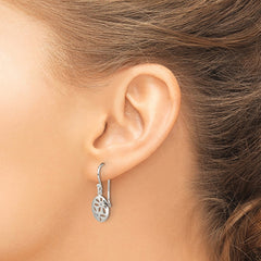 Sterling Silver CZ Flower Dangle Earrings
