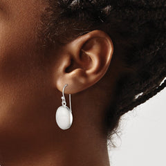 Sterling Silver White Mountain Jade Shepherd Hook Earrings