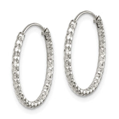 Sterling Silver Diamond-cut 1.5x18mm Endless Hoop Earrings