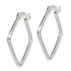 Sterling Silver Polished Square Hoop Earrings