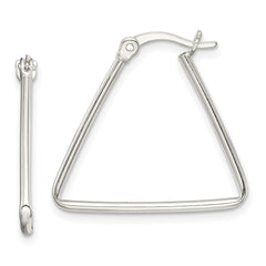 Sterling Silver Polished Triangle Hoop Earrings