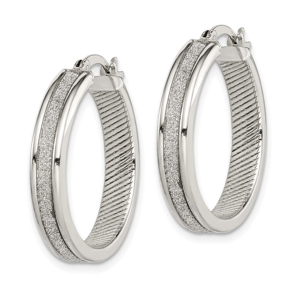 Sterling Silver Glitter Infused Hoop Earrings