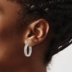 Sterling Silver Glitter Infused Hoop Earrings