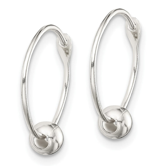 Sterling Silver Beaded Endless Hoop Earrings