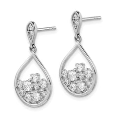 Rhodium-plated Sterling Silver CZ Dangle Earrings