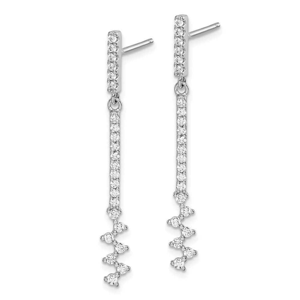 Rhodium-plated Sterling Silver CZ Dangle Earrings