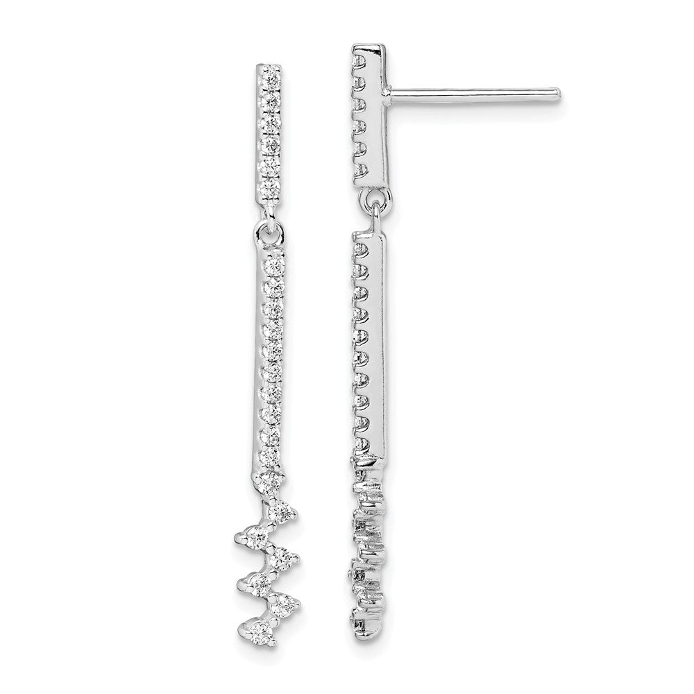 Rhodium-plated Sterling Silver CZ Dangle Earrings