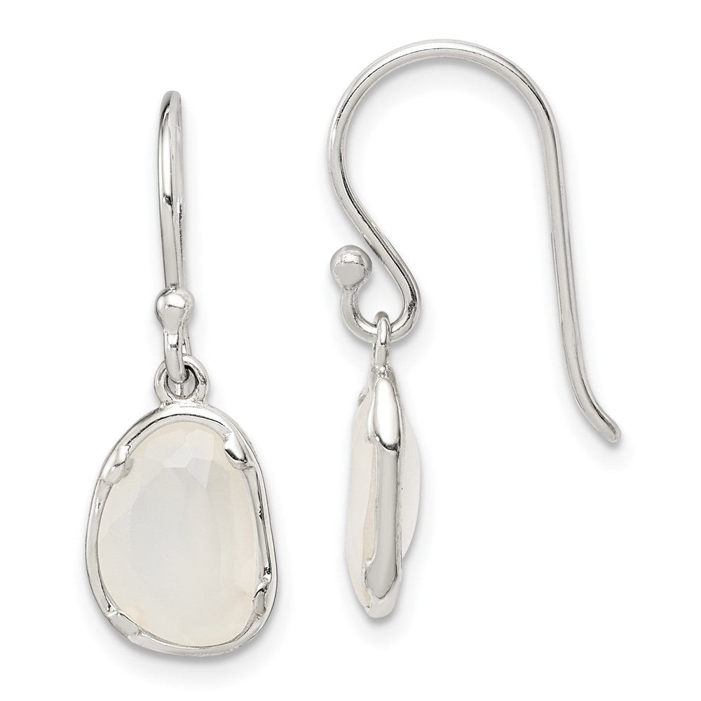 Sterling Silver White Chalcedony Dangle Earrings