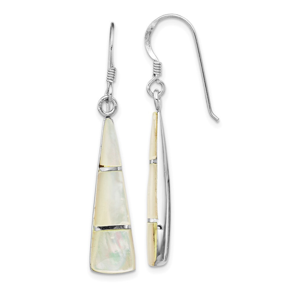 Rhodium-plated Sterling Silver Mother of Pearl Earrings