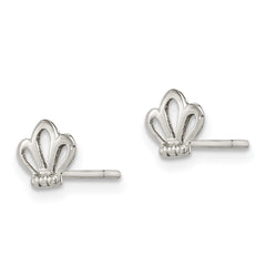 Sterling Silver Polished Crown Post Earrings