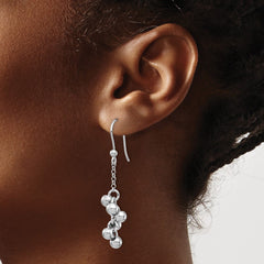 Rhodium-plated Sterling Silver Beads Dangle Earrings