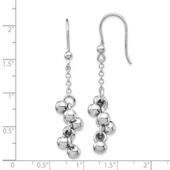 Rhodium-plated Sterling Silver Beads Dangle Earrings