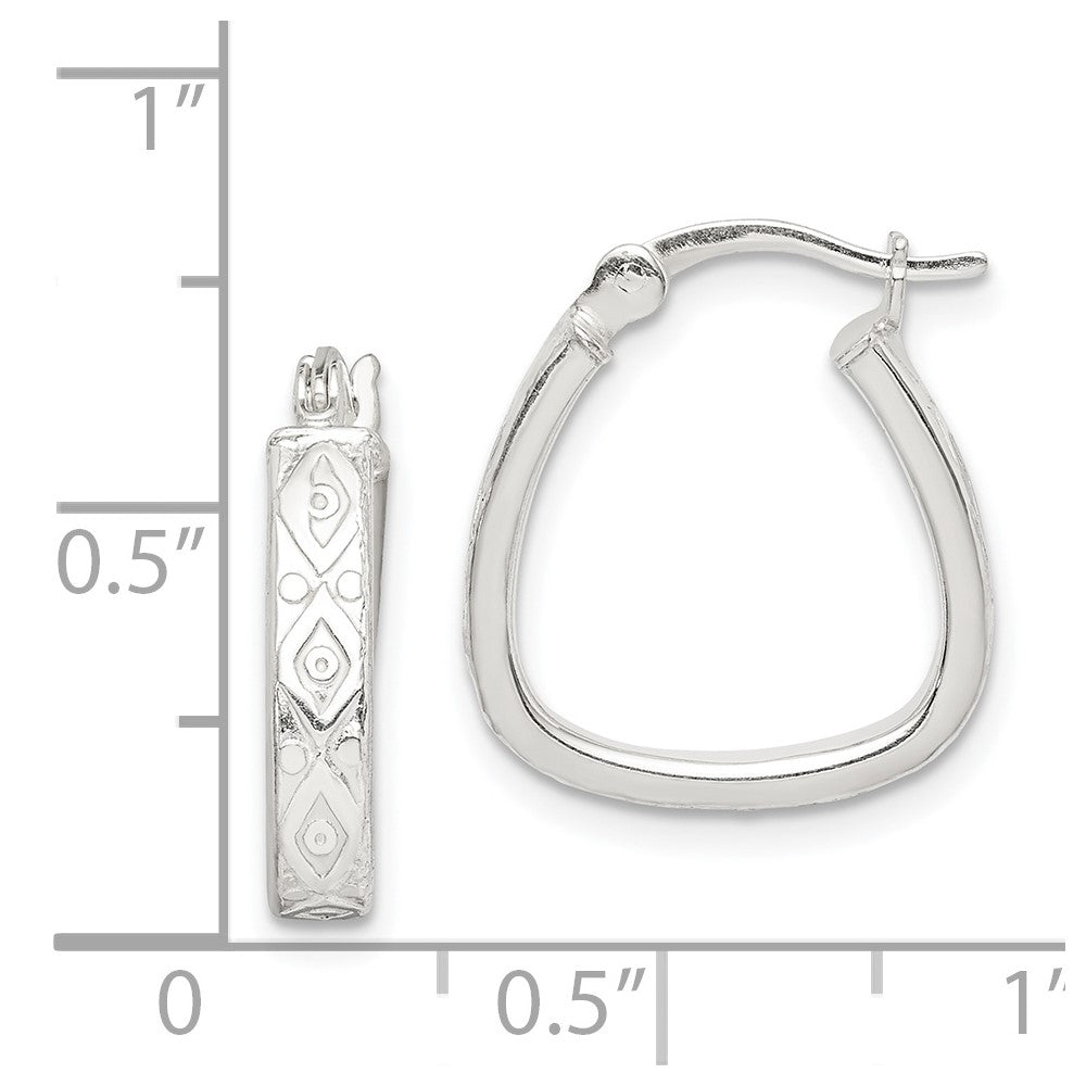 Sterling Silver Patterned 3mm Hoop Earrings