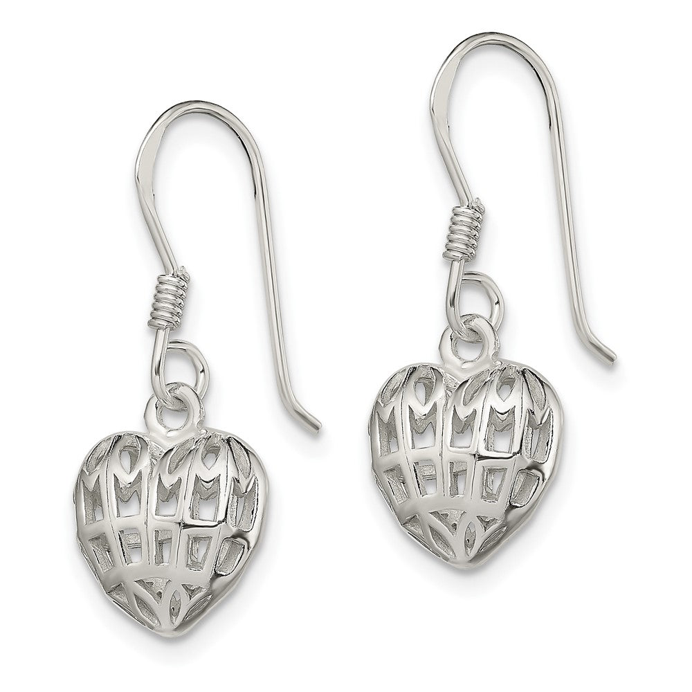 Sterling Silver Heart Dangle Earrings