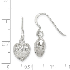 Sterling Silver Heart Dangle Earrings