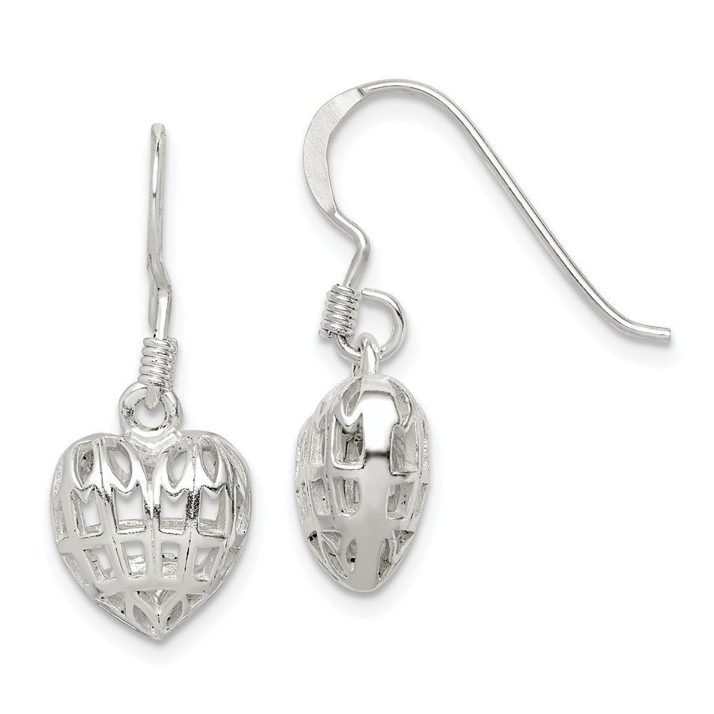 Sterling Silver Heart Dangle Earrings