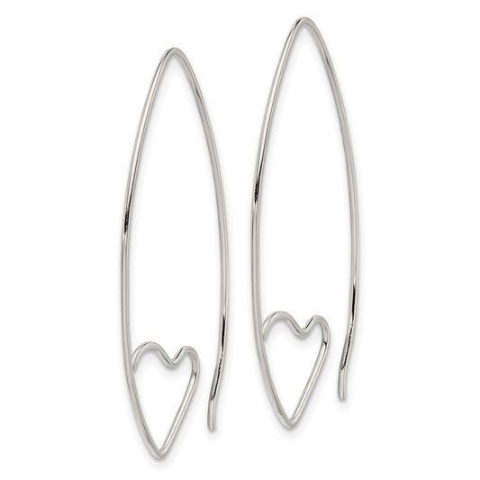 Sterling Silver Heart Threader Earrings