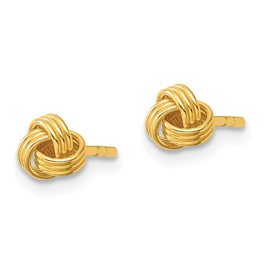 Yellow Gold-plated Sterling Silver Polished Love Knot Post Earrings
