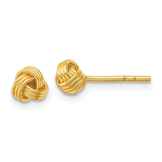 Yellow Gold-plated Sterling Silver Polished Love Knot Post Earrings
