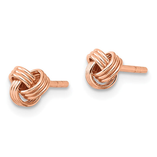 Rose Gold-plated Sterling Silver Polished Love Knot Post Earrings