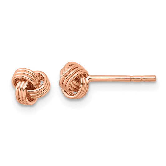 Rose Gold-plated Sterling Silver Polished Love Knot Post Earrings