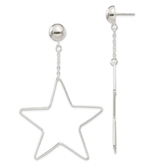 Sterling Silver Star Dangle Post Earrings