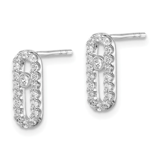 Rhodium-plated Sterling Silver CZ Earrings