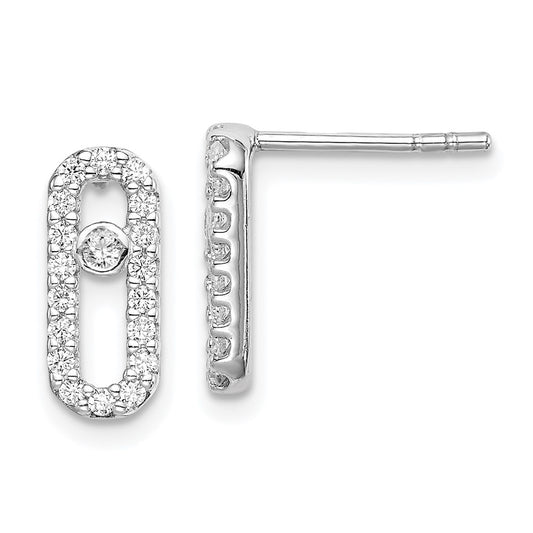 Rhodium-plated Sterling Silver CZ Earrings